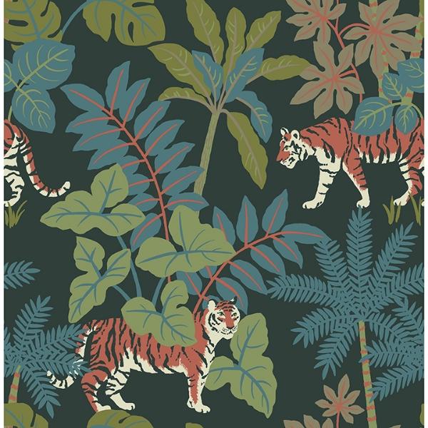 a street prints Caspian Evergreen Jungle Prowl Wallpaper