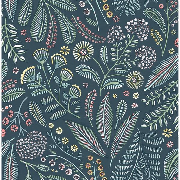 a street prints Briar Teal Floral Wallpaper