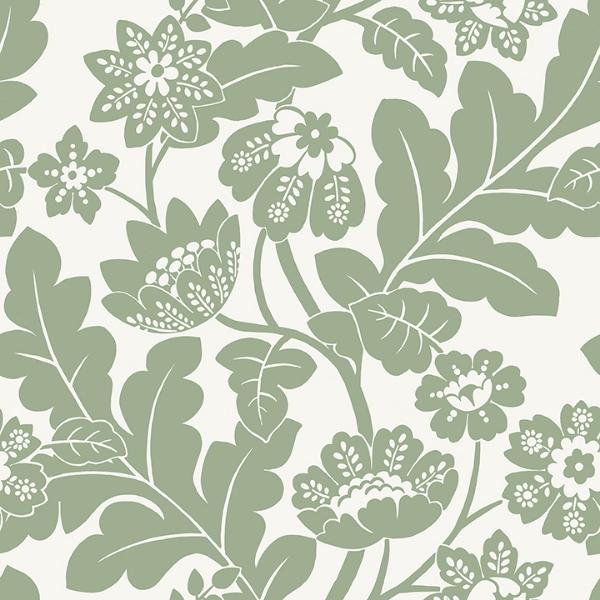 a street prints Augusta Seafoam Flock Damask Wallpaper