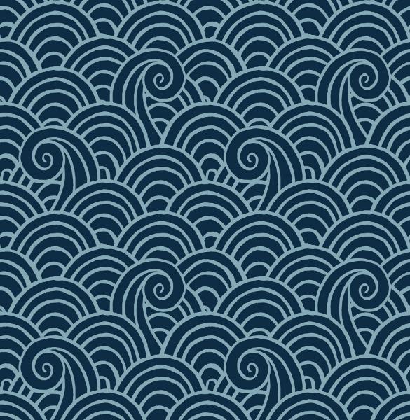 a street prints Alorah Navy Wave Wallpaper