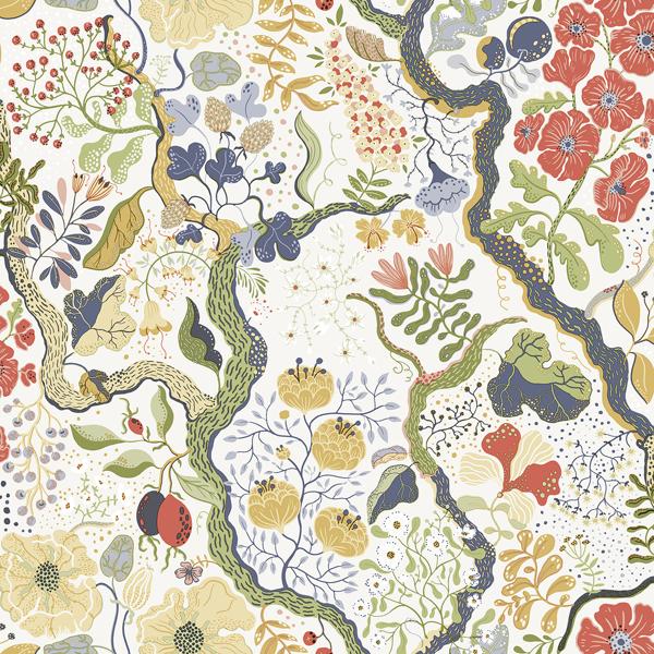 a street prints Ann Green Floral Vines Wallpaper