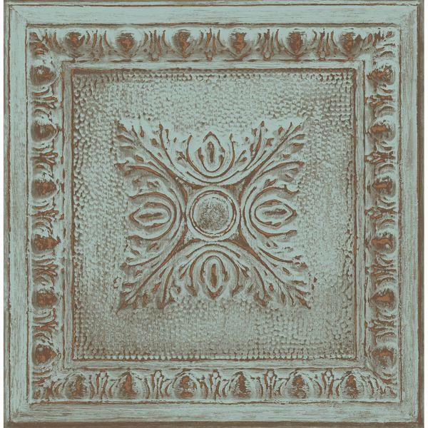 a street prints Ornamental Turquoise Tin Tile Wallpaper