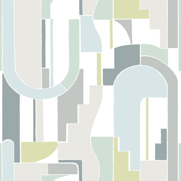 a street prints Odele Sky Blue Geometric Archways Wallpaper