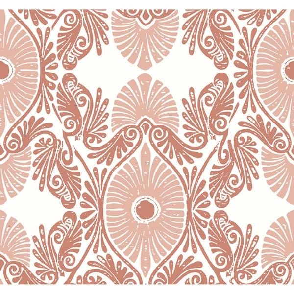 a street prints Villa Raspberry Embellished Ogee Wallpaper