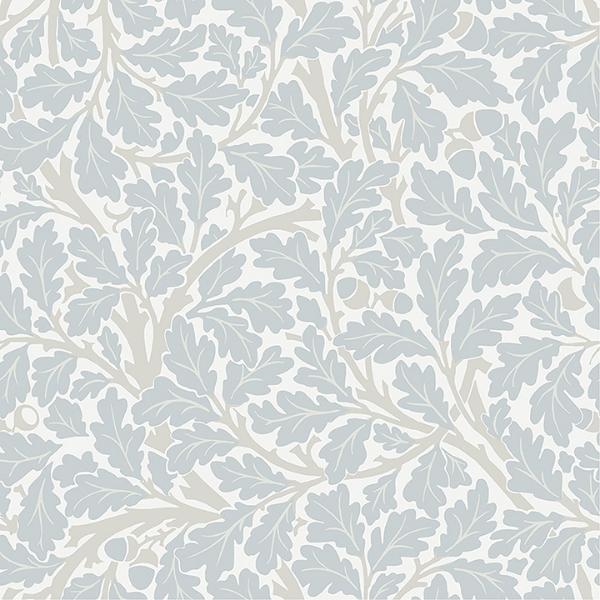 a street prints Oak Tree Sky Blue Leaf Wallpaper