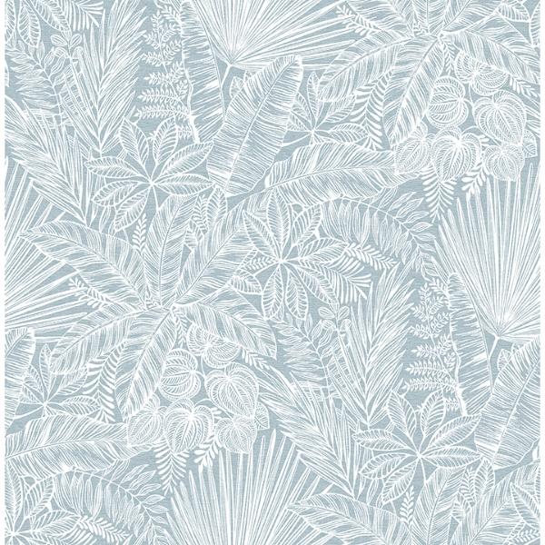 a street prints Vita Blue Botanical Wallpaper