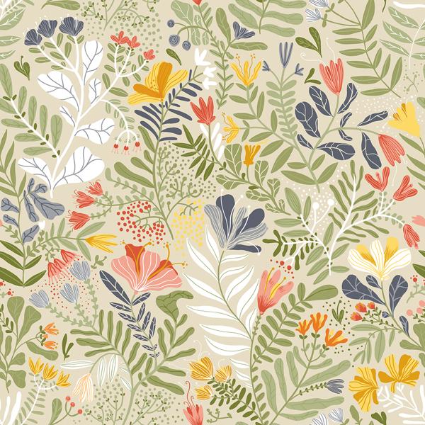 a street prints Brittsommar Green Woodland Floral Wallpaper