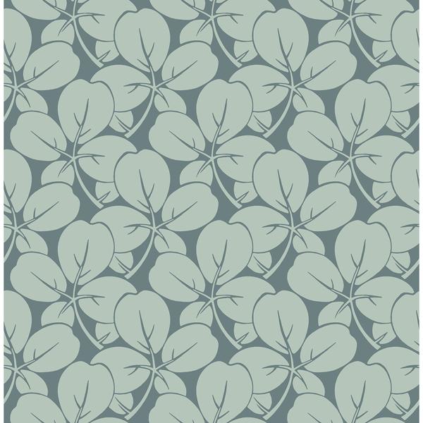 a street prints Robert Aqua Clover Wallpaper