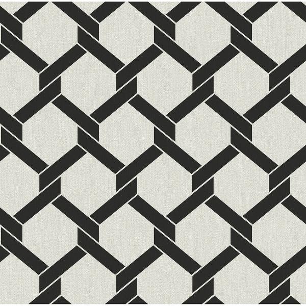 a street prints Payton Black Hexagon Trellis Wallpaper
