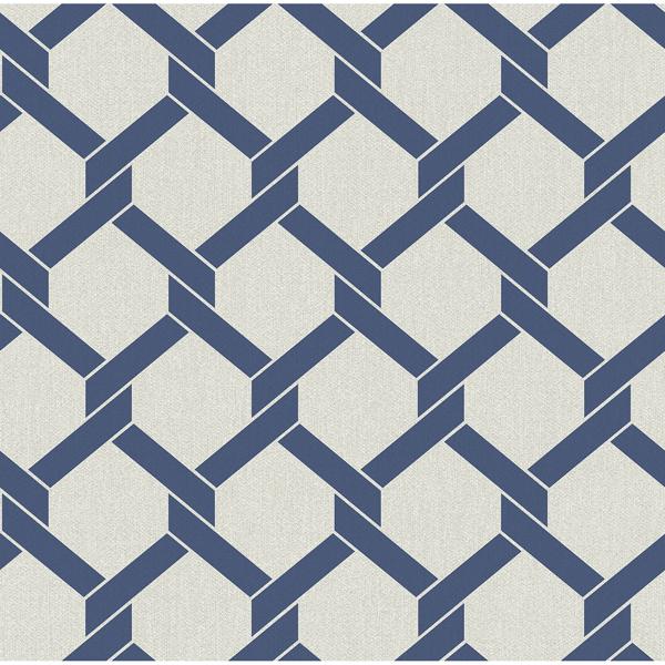 a street prints Payton Blue Hexagon Trellis Wallpaper