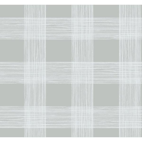 a street prints Scarborough Grey Striated Plaid Wallpaper