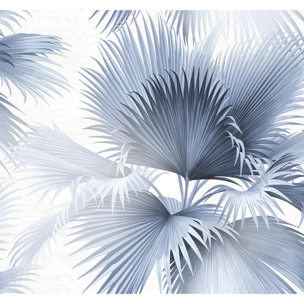a street prints Summer Palm Blue Tropical Wallpaper
