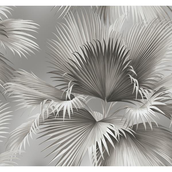 a street prints Summer Palm Platinum Tropical Wallpaper