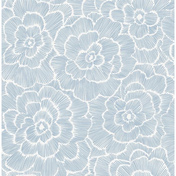 a street prints Periwinkle Blue Textured Floral Wallpaper