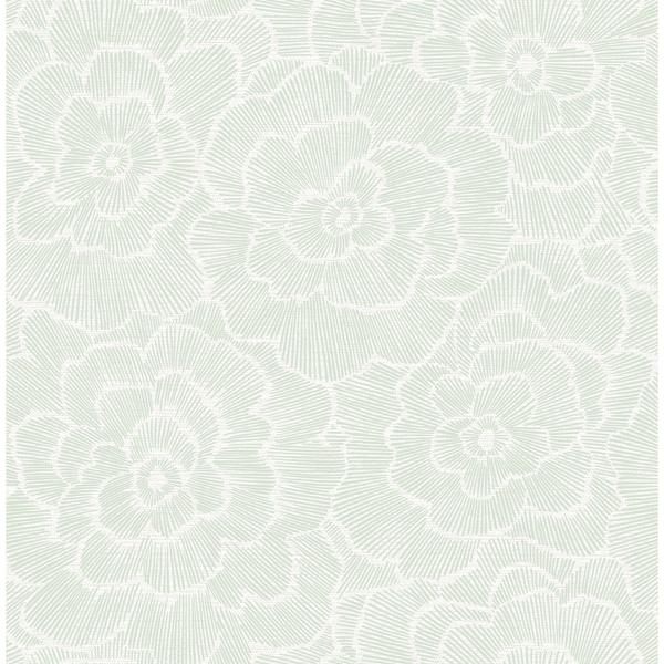 a street prints Periwinkle Green Textured Floral Wallpaper