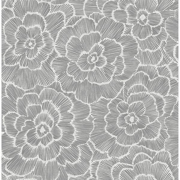 a street prints Periwinkle Grey Textured Floral Wallpaper