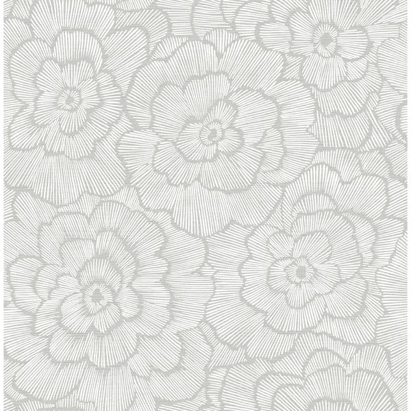a street prints Periwinkle Light Grey Textured Floral Wallpaper