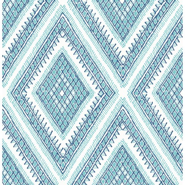 a street prints Zaya Blue Tribal Diamonds Wallpaper