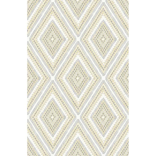 a street prints Zaya Light Yellow Tribal Diamonds Wallpaper