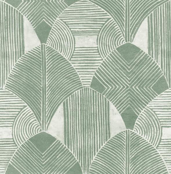 a street prints Westport Green Geometric Wallpaper- Scott Living