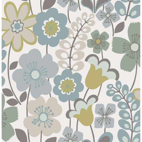 a street prints Piper Green Floral Wallpaper