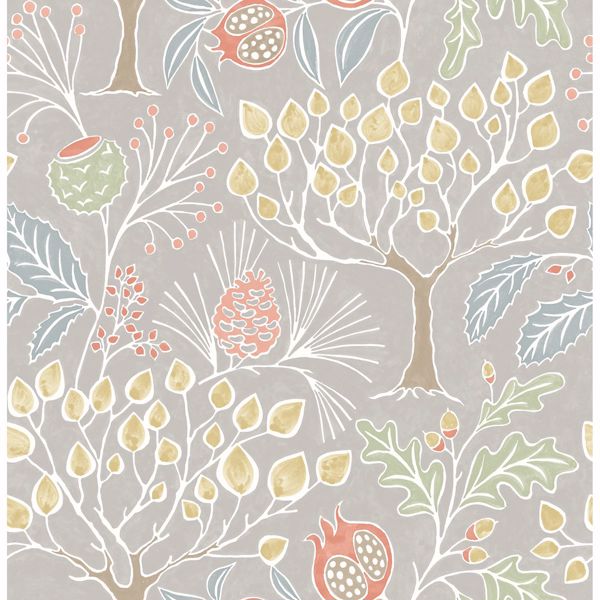 a street prints Shiloh Light Grey Botanical Wallpaper