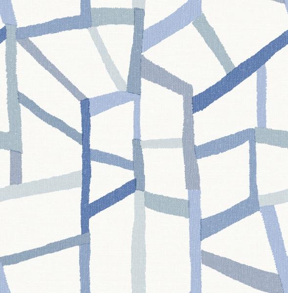 a street prints Tate Blue Geometric Linen Wallpaper