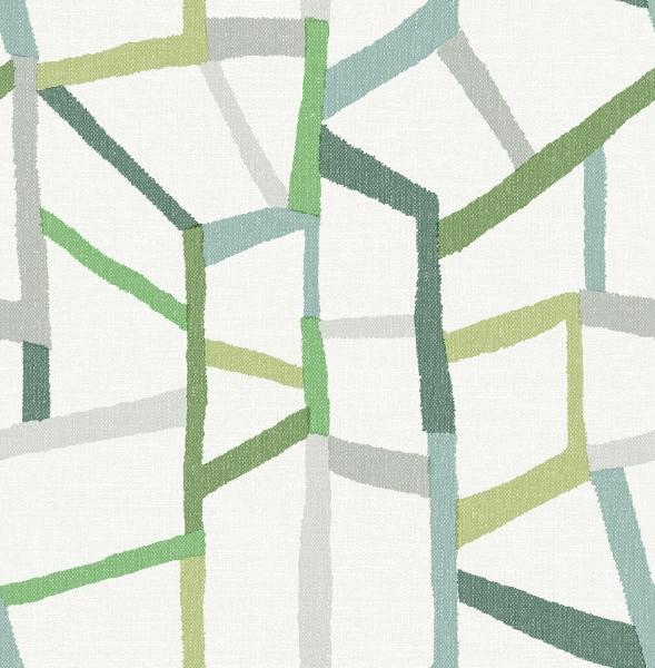 a street prints Tate Green Geometric Linen Wallpaper