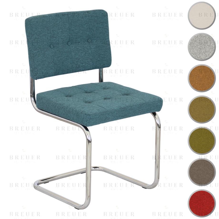 ﻿breuer Breuer Chair Company Aurora Cushion Seat & Cushion Back Cantilever Side Chair w/ Chrome Frame (Various Upholstery Covers: Fabrics; Made in Italy)