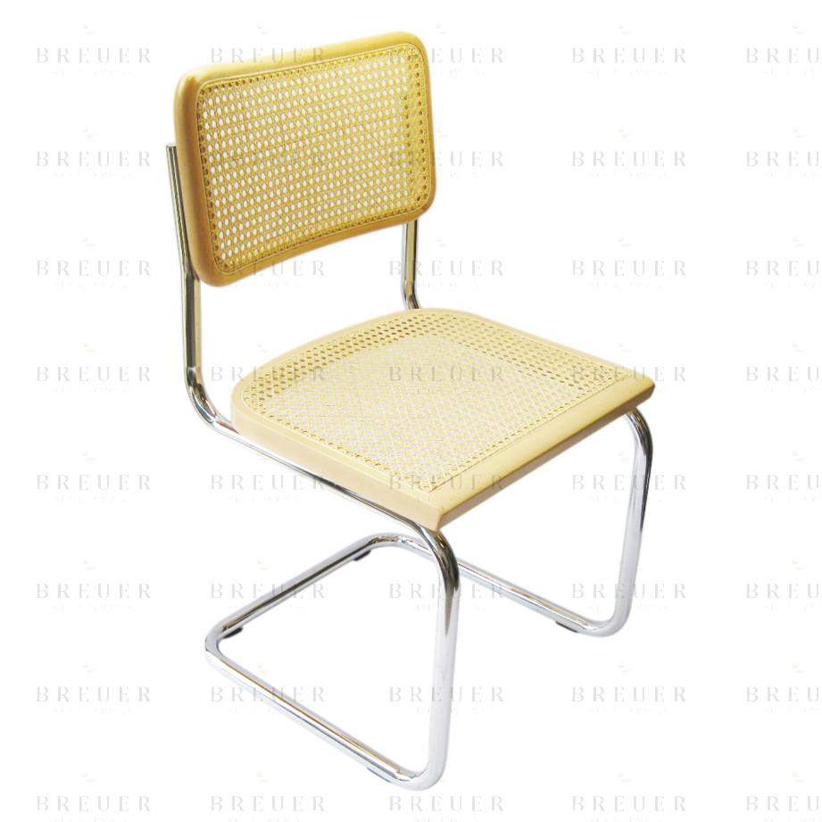 breuer Breuer Chair Company Cesca Cane Side Chair in Chrome and Natural