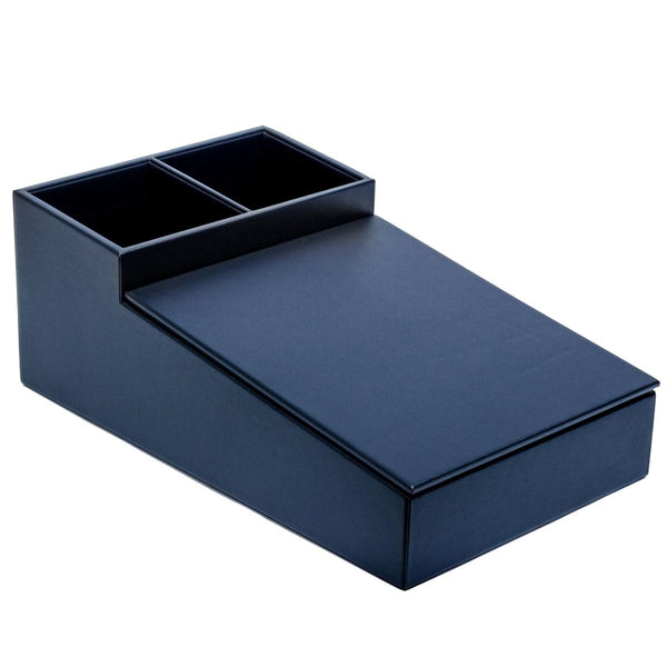 dacasso Navy Blue Leatherette Coffee Condiment Organizer