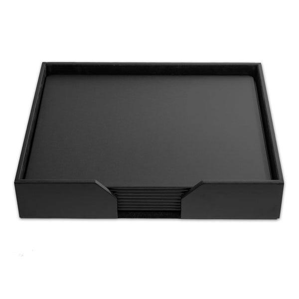 dacasso 8 Seat Black Leatherette Conference Room Set 20 x 16 Size Pads