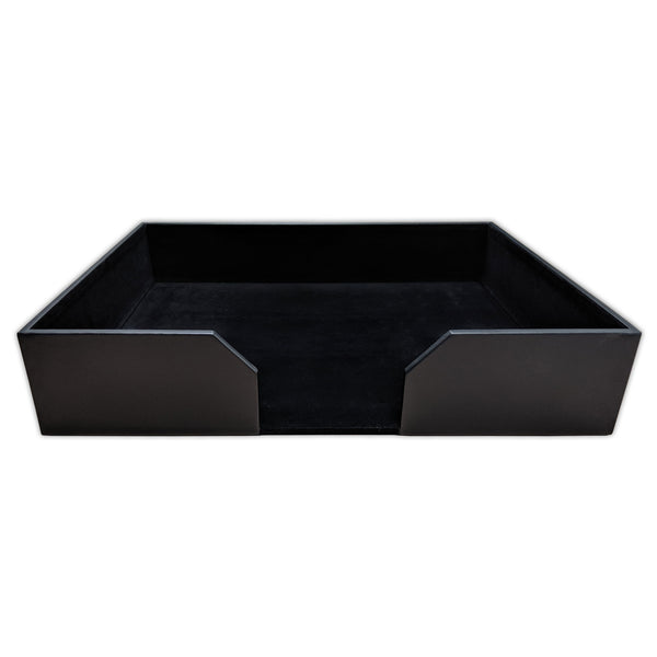 dacasso Black Leather 17" x 14" Conference Pad Holder