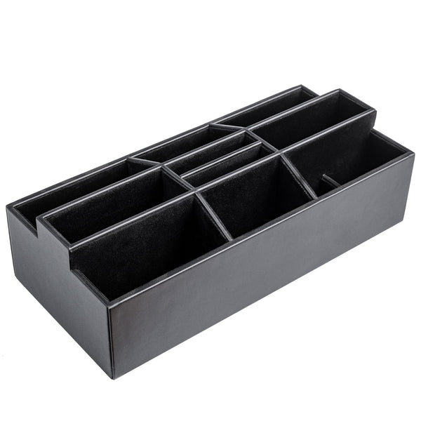 dacasso Black Leatherette Remote Control Organizer