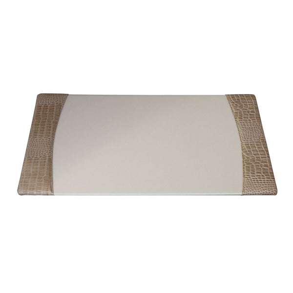 dacasso Protacini Breeze Beige Italian Crocodile Leather 34 x 20 Desk Pad