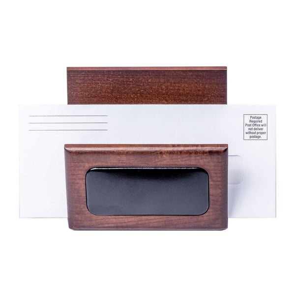 dacasso Walnut & Leather Letter Holder