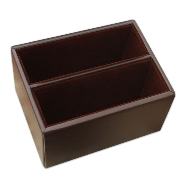 dacasso Chocolate Brown Leather 10pc Coaster Holder