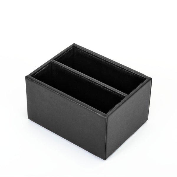 dacasso Black Leather 10pc Coaster Holder
