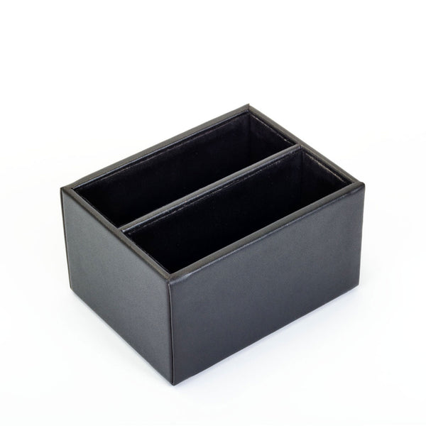 dacasso Black Leatherette 10pc Coaster Holder
