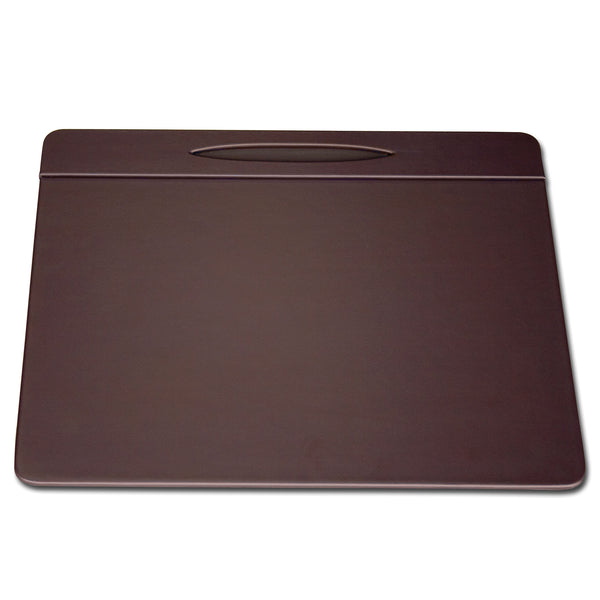 dacasso Chocolate Brown Leather 17" x 14" Pen Well Conference Pad