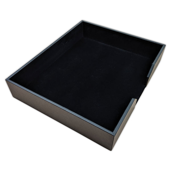 dacasso Black Leatherette 17" x 14" Conf. Pad Holder without Coaster Holders