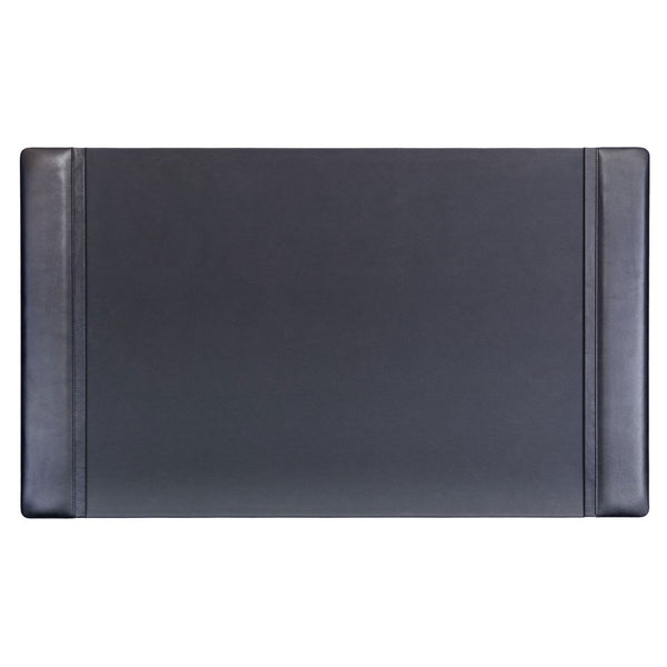 dacasso Black Leather 34 x 20 Side-Rail Desk Pad