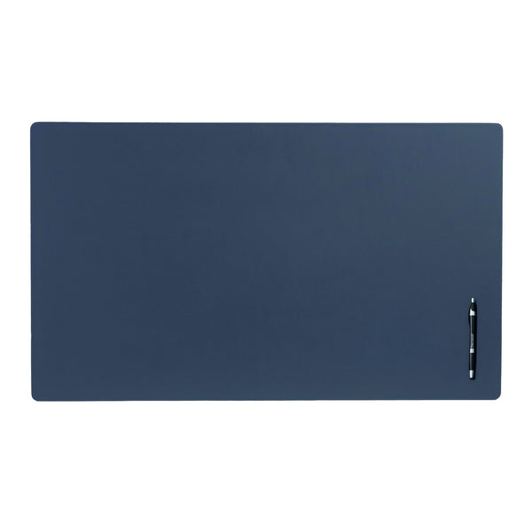 dacasso Navy Blue Leather Desk Pad w/out Rails 34" x 20"