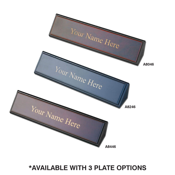 dacasso Classic Black Leather Nameplate Holder