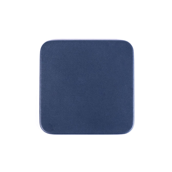 dacasso Navy Blue Leatherette Square Coaster