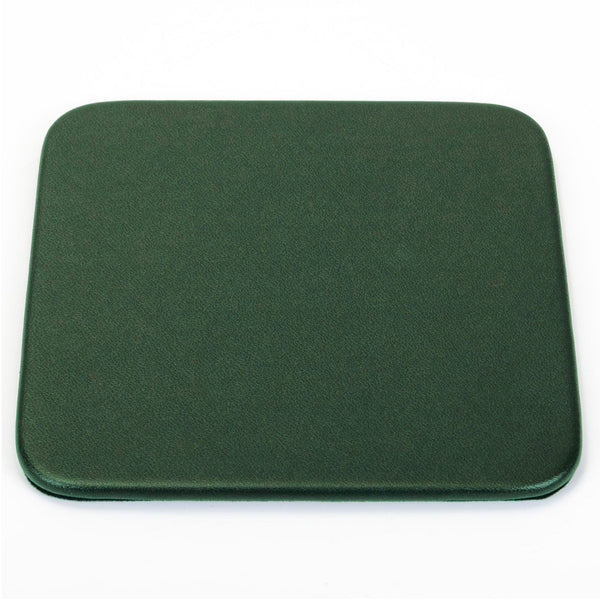 dacasso Dark Green Leatherette Single Coaster Square
