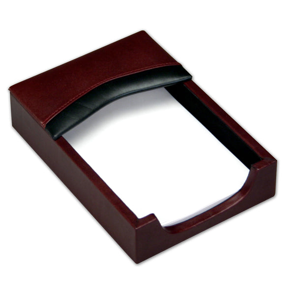 dacasso Burgundy Leather with Black Trim Memo Holder