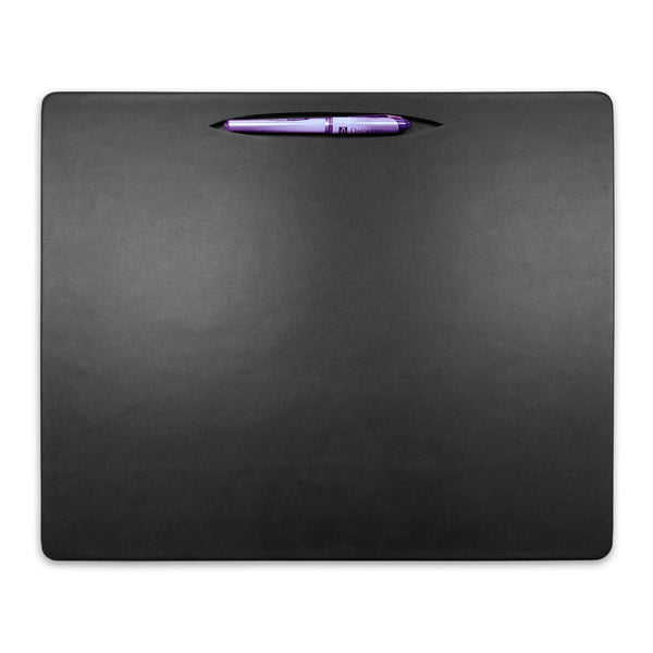 dacasso Black Leatherette Conference Table Pad with Pen Well 17 x 14