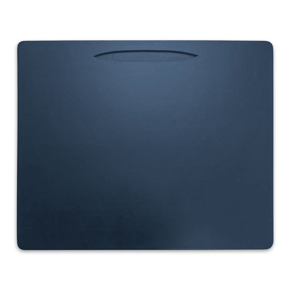 dacasso Navy Blue Leather Conference Table Pad w/ Pen Well 17 x 14