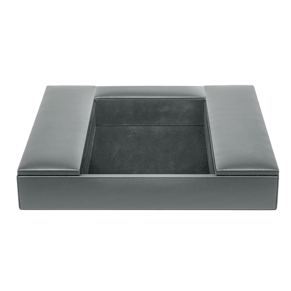 dacasso Gray Leather Conference Room Organizer